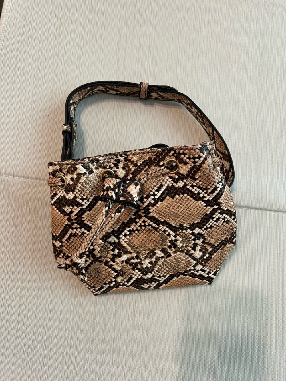 Snakeprint Patterned Crossbody Bag